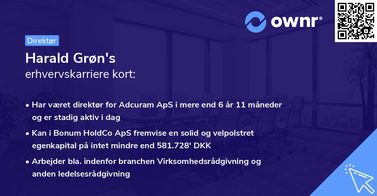 Harald Grøn's erhvervskarriere kort