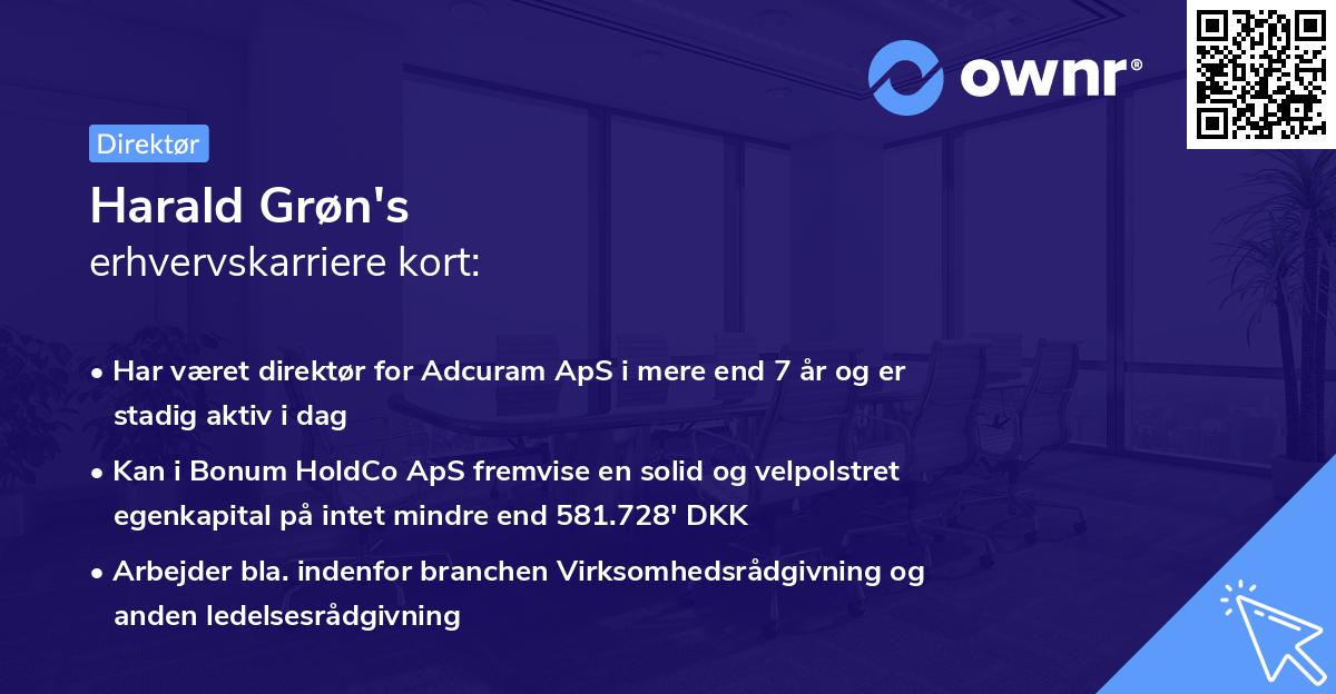 Harald Grøn's erhvervskarriere kort