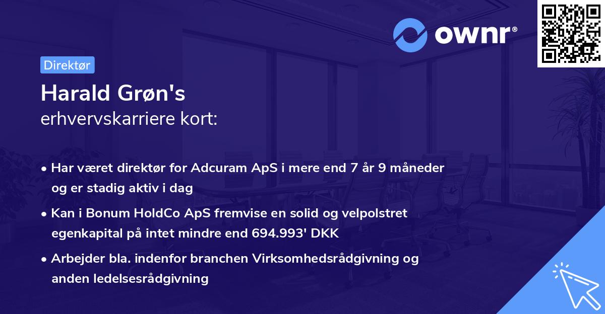 Harald Grøn's erhvervskarriere kort