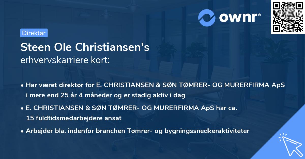 Steen Ole Christiansen's erhvervskarriere kort