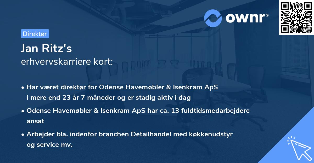 Jan Ritz's erhvervskarriere kort