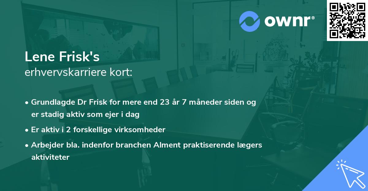 Lene Frisk's erhvervskarriere kort