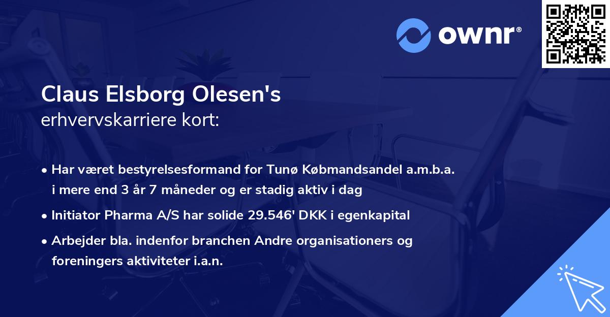 Claus Elsborg Olesen's erhvervskarriere kort