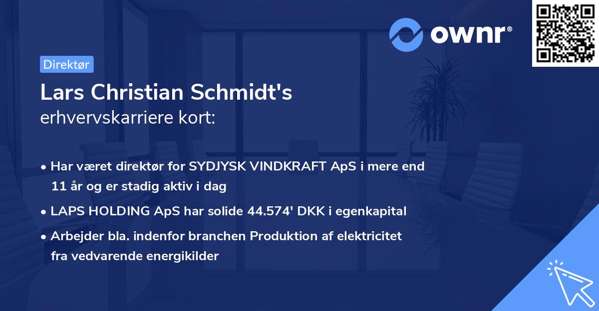 Lars Christian Schmidt's erhvervskarriere kort
