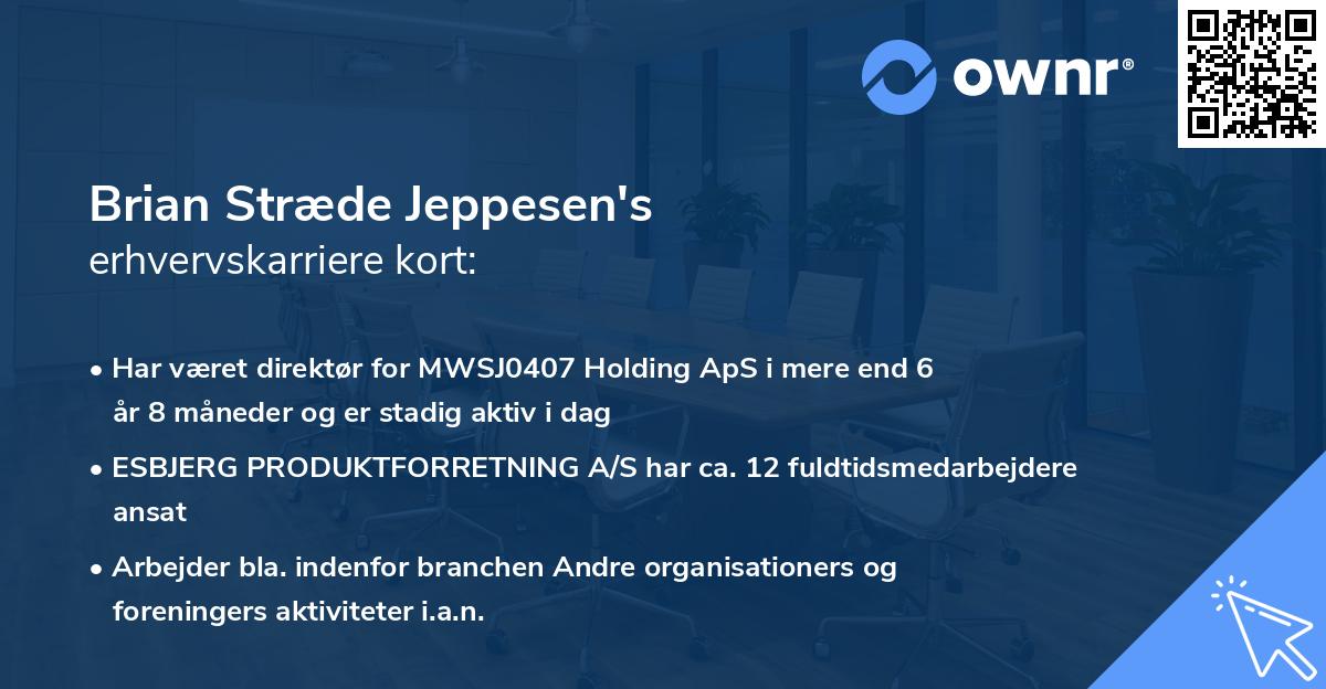 Brian Stræde Jeppesen's erhvervskarriere kort