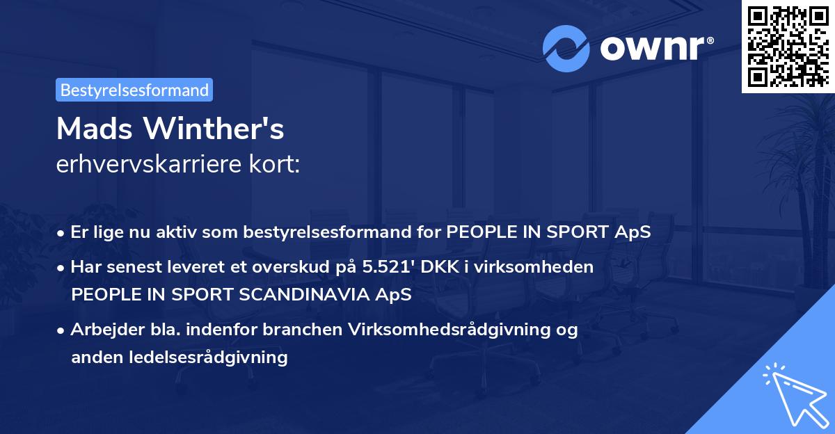 Mads Winther's erhvervskarriere kort