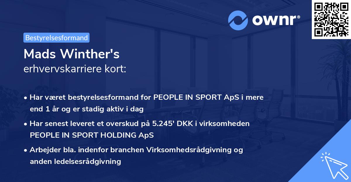 Mads Winther's erhvervskarriere kort