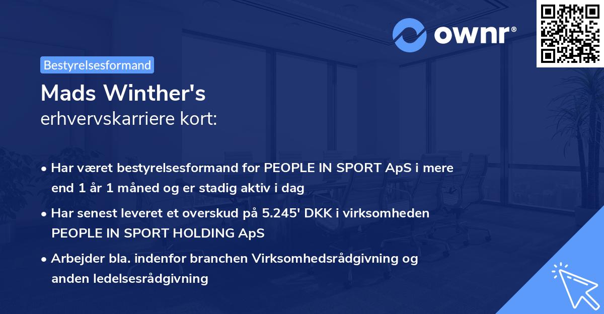 Mads Winther's erhvervskarriere kort