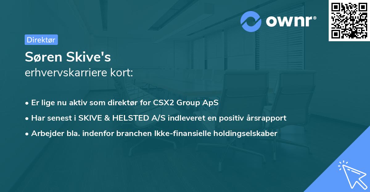 Søren Skive's erhvervskarriere kort