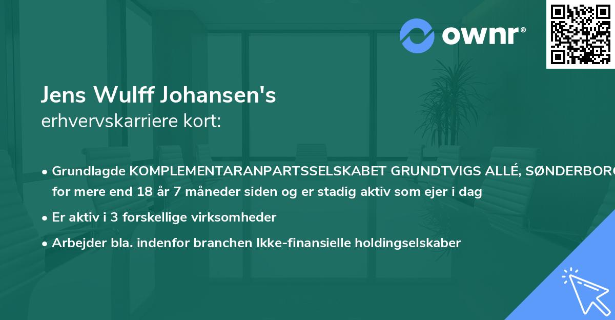 Jens Wulff Johansen's erhvervskarriere kort