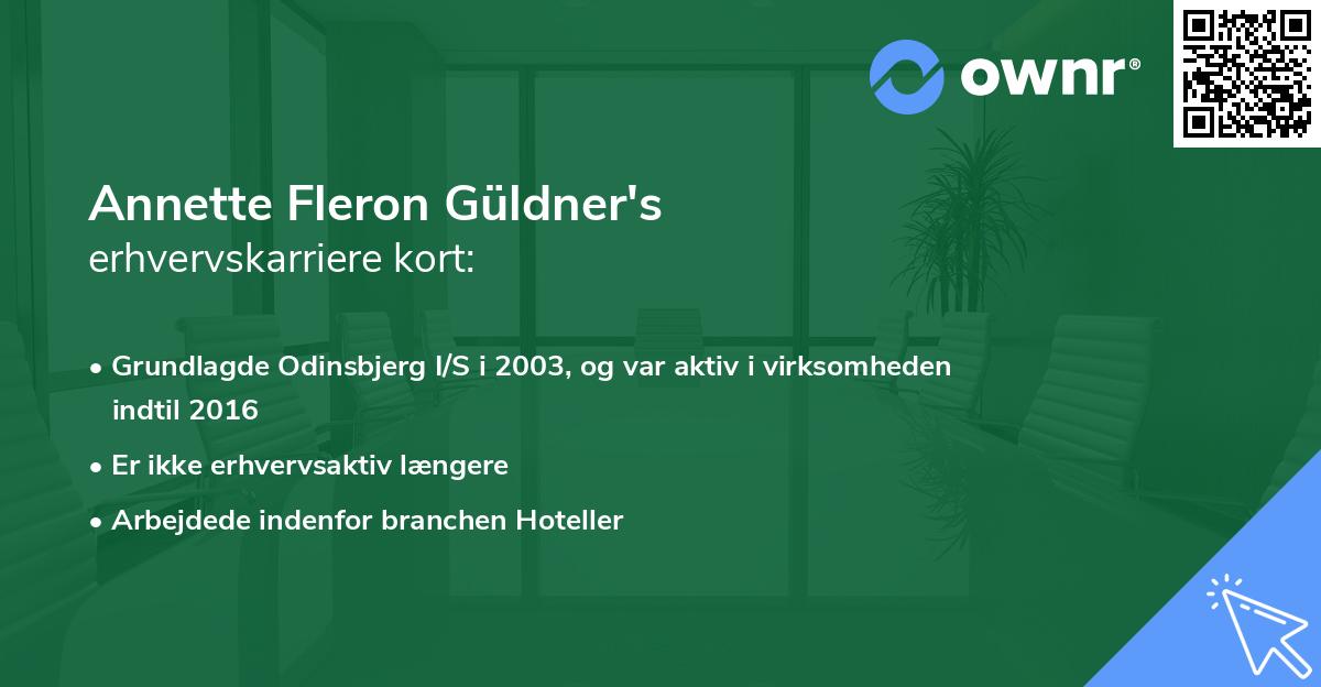 Annette Fleron Güldner's erhvervskarriere kort