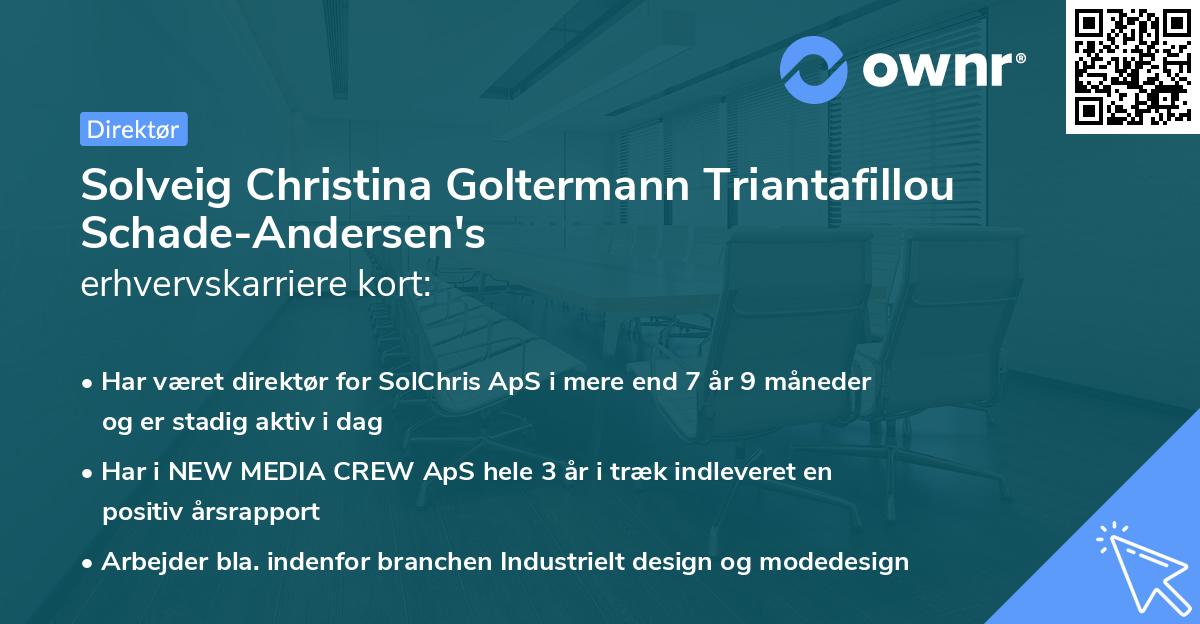 Solveig Christina Goltermann Triantafillou Schade-Andersen's erhvervskarriere kort