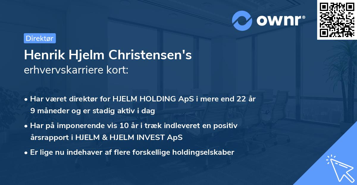 Henrik Hjelm Christensen's erhvervskarriere kort