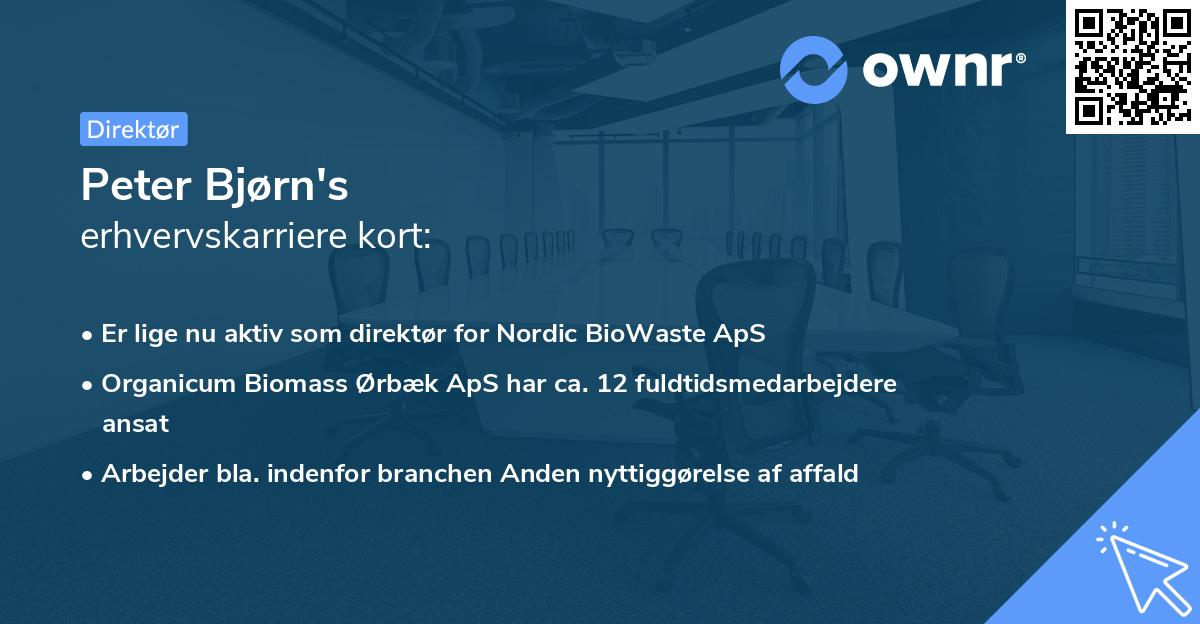 Peter Bjørn's erhvervskarriere kort