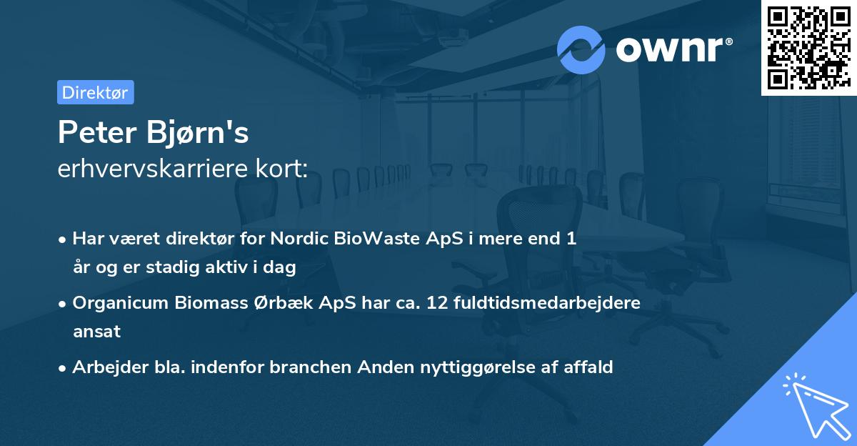 Peter Bjørn's erhvervskarriere kort