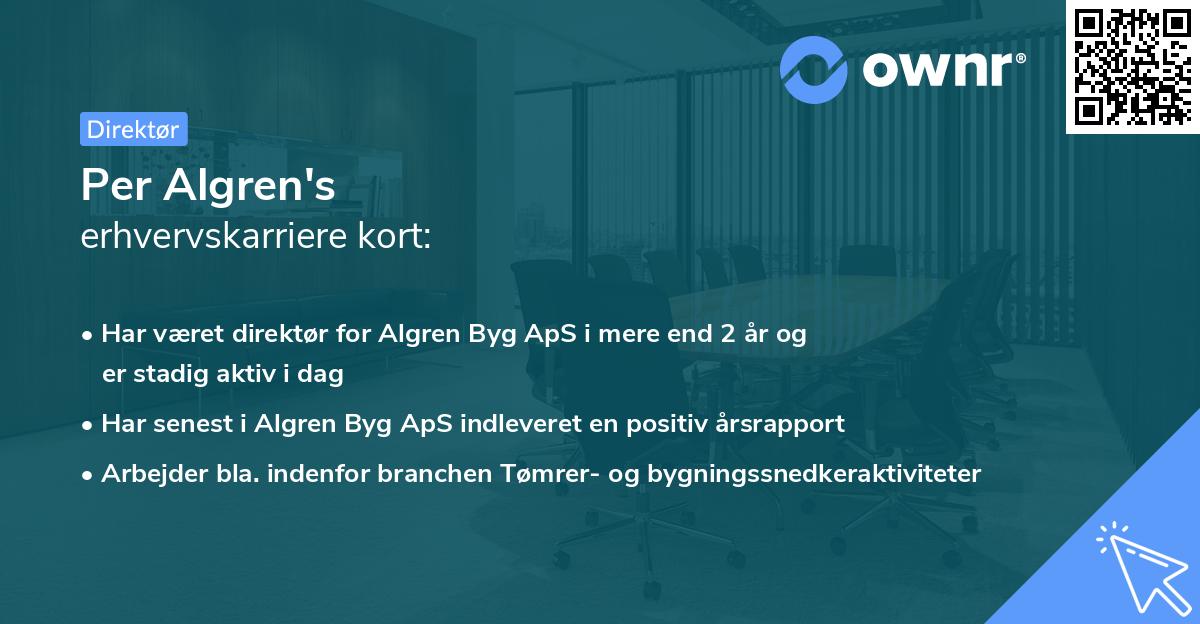 Per Algren's erhvervskarriere kort