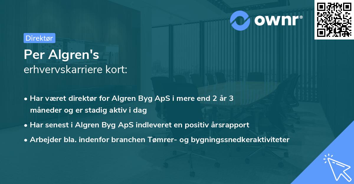 Per Algren's erhvervskarriere kort