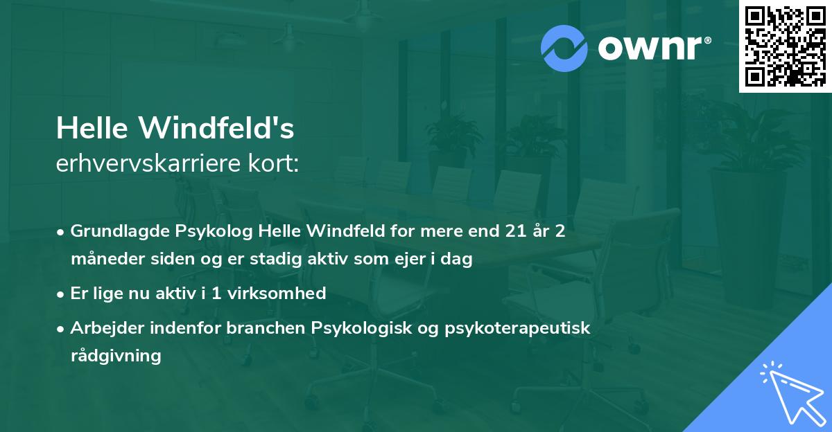 Helle Windfeld's erhvervskarriere kort