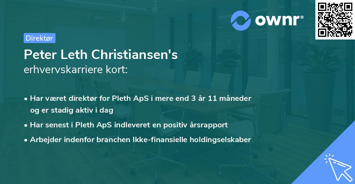 Peter Leth Christiansen's erhvervskarriere kort