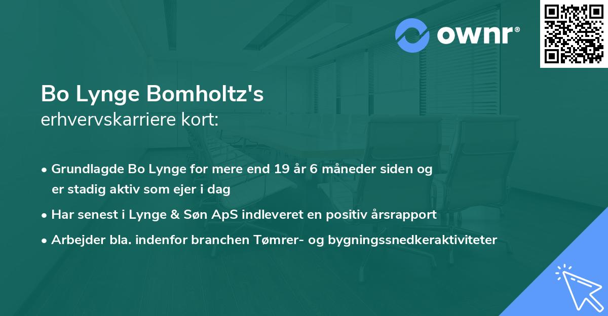 Bo Lynge Bomholtz's erhvervskarriere kort