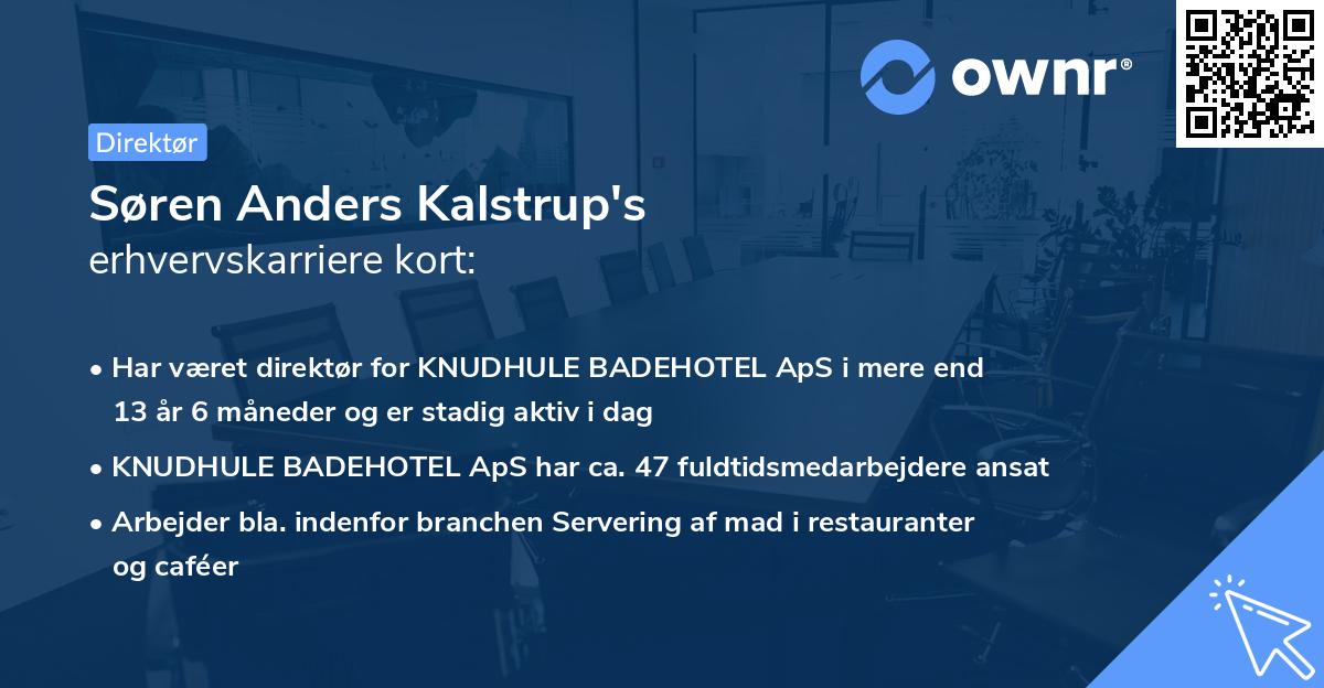 Søren Anders Kalstrup's erhvervskarriere kort