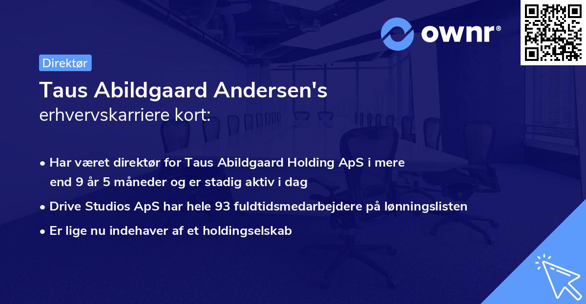 Taus Abildgaard Andersen's erhvervskarriere kort