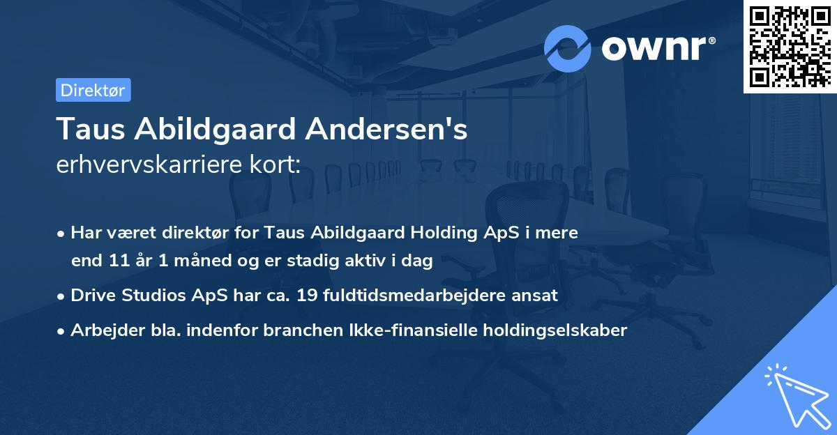 Taus Abildgaard Andersen's erhvervskarriere kort