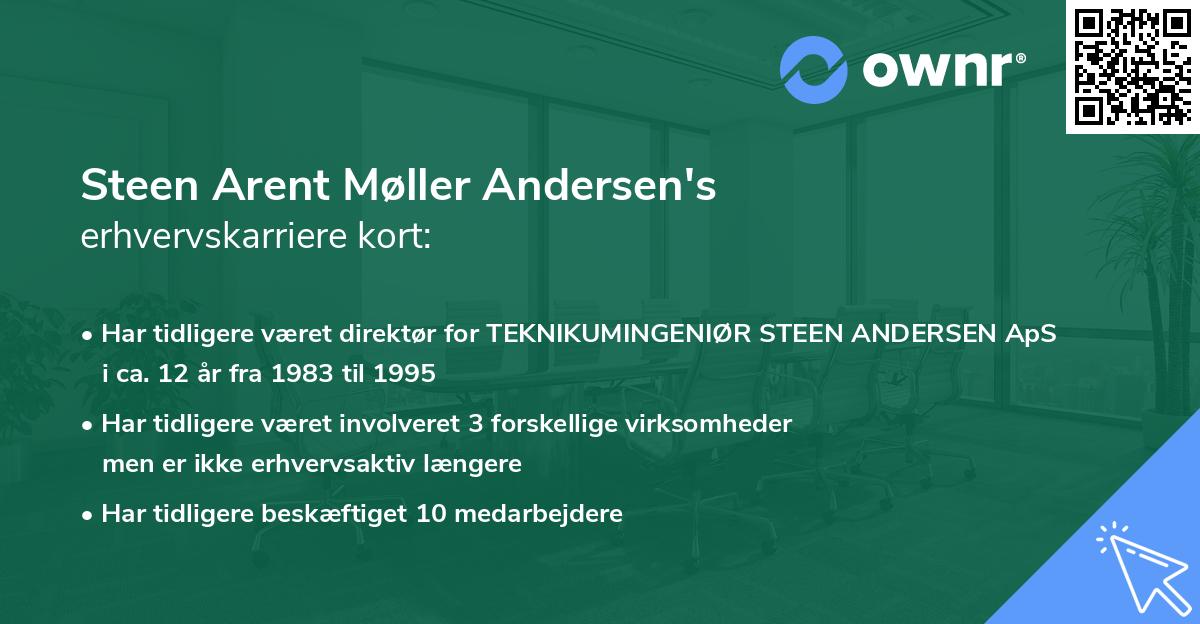 Steen Arent Møller Andersen's erhvervskarriere kort