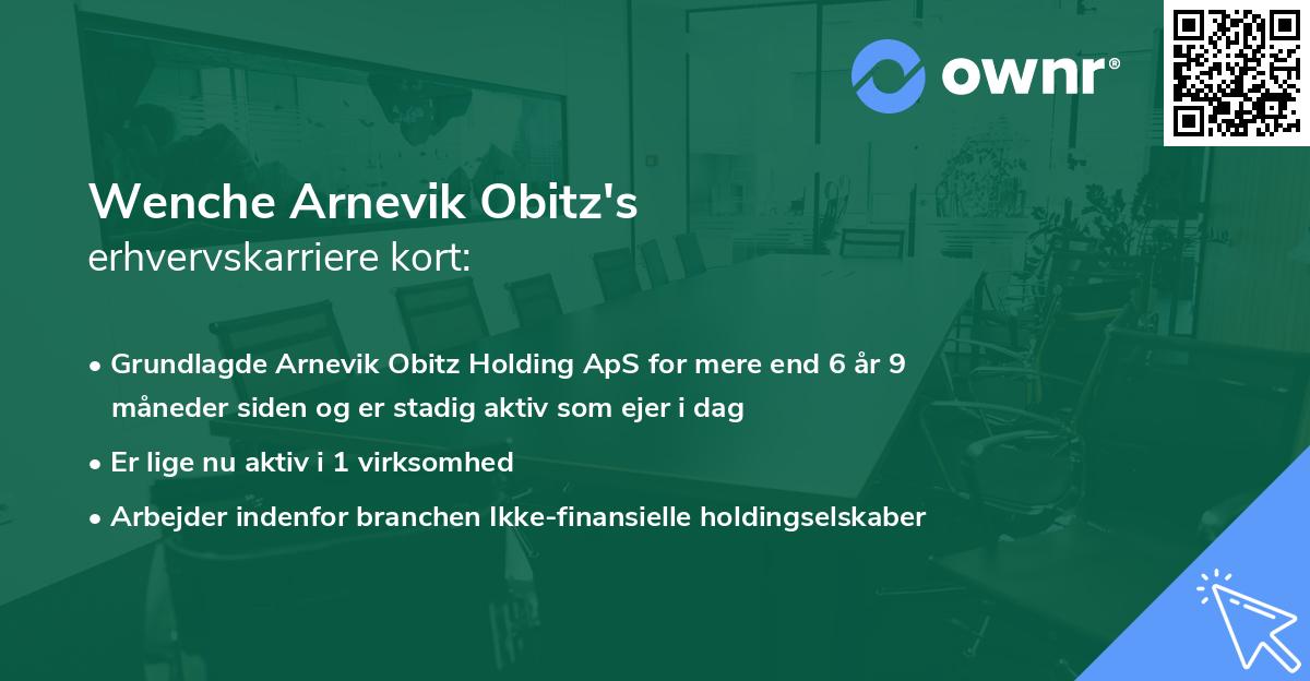 Wenche Arnevik Obitz's erhvervskarriere kort