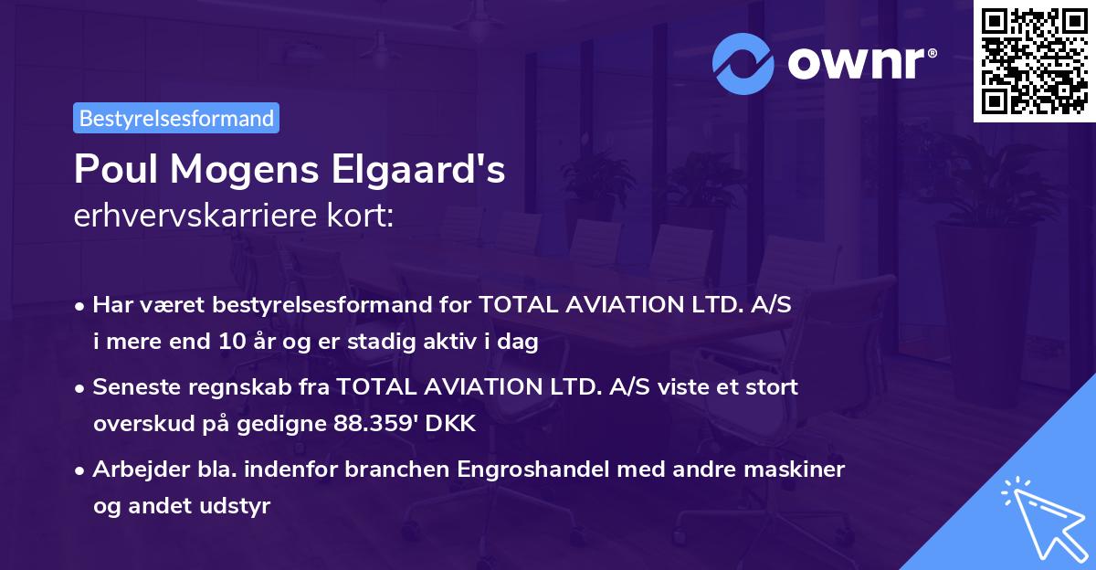 Poul Mogens Elgaard's erhvervskarriere kort