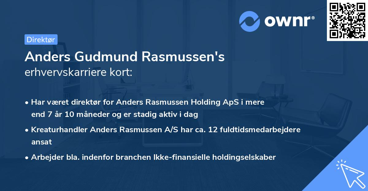 Anders Gudmund Rasmussen's erhvervskarriere kort