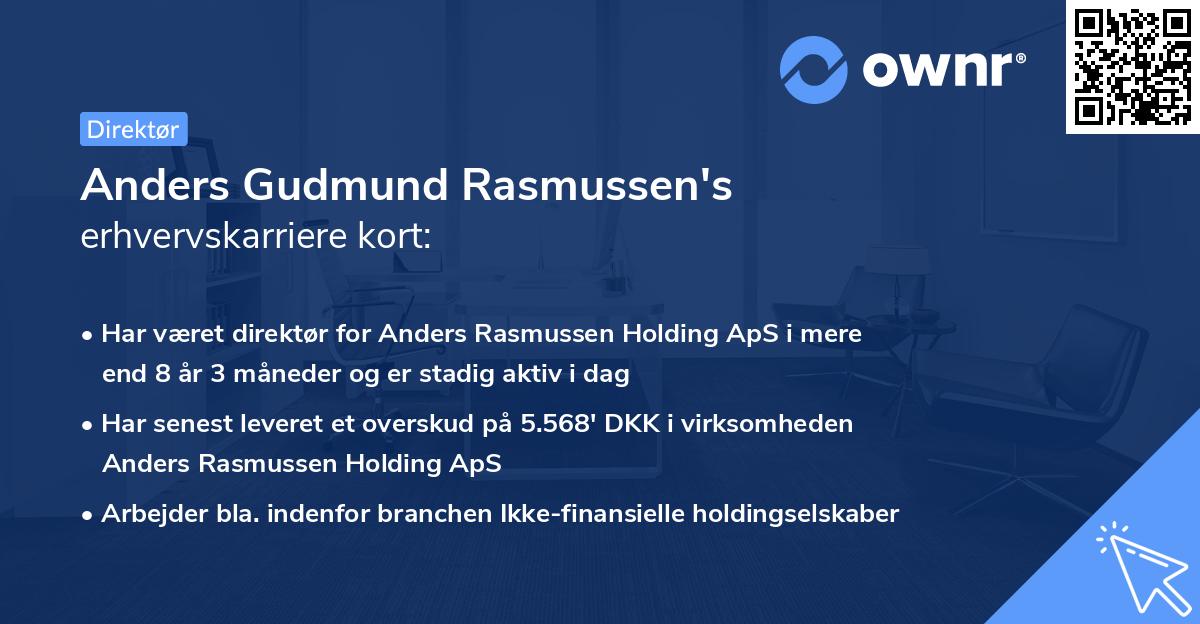 Anders Gudmund Rasmussen's erhvervskarriere kort