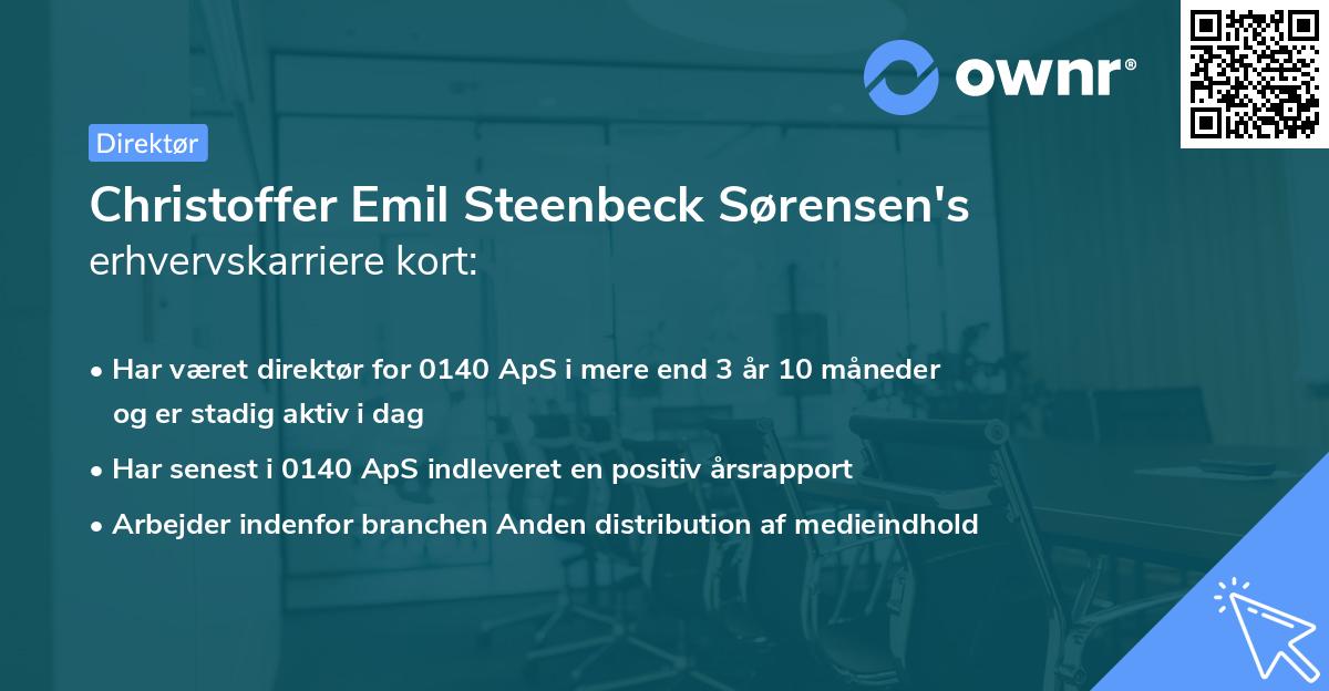 Christoffer Emil Steenbeck Sørensen's erhvervskarriere kort