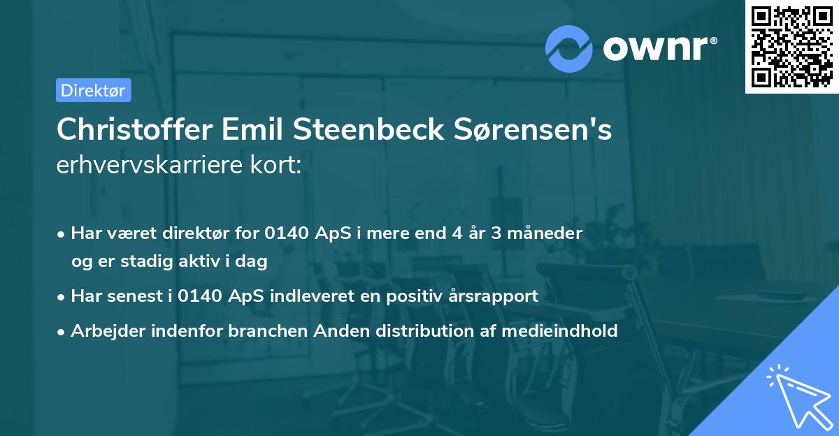 Christoffer Emil Steenbeck Sørensen's erhvervskarriere kort