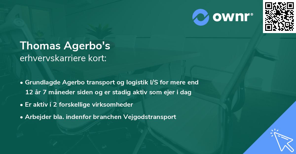 Thomas Agerbo's erhvervskarriere kort