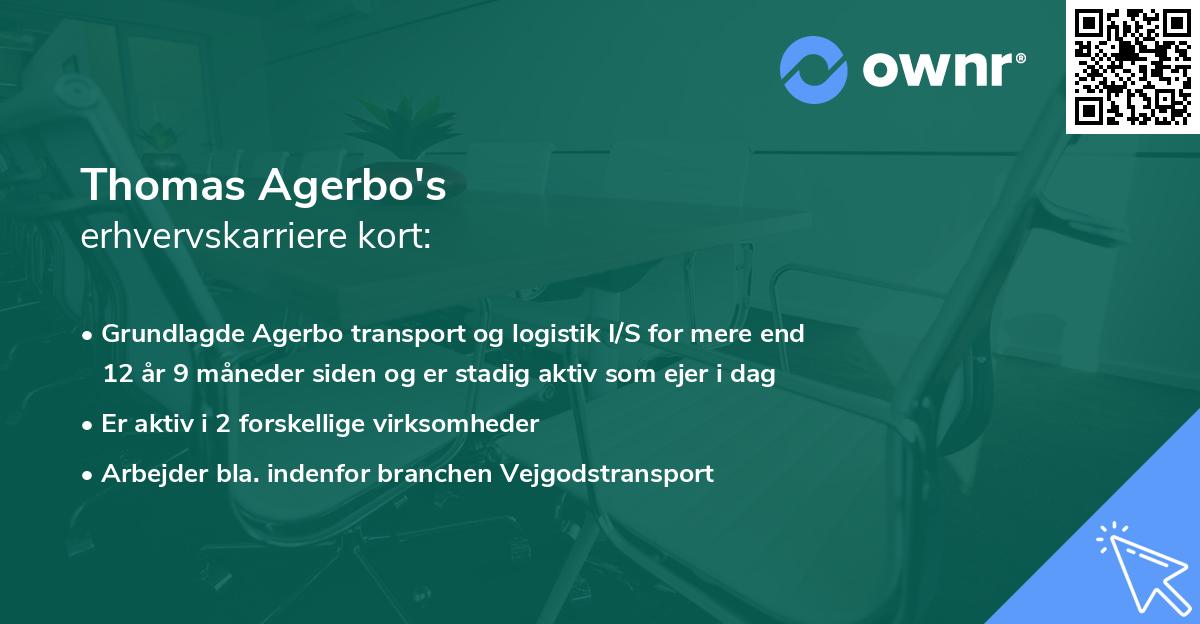 Thomas Agerbo's erhvervskarriere kort