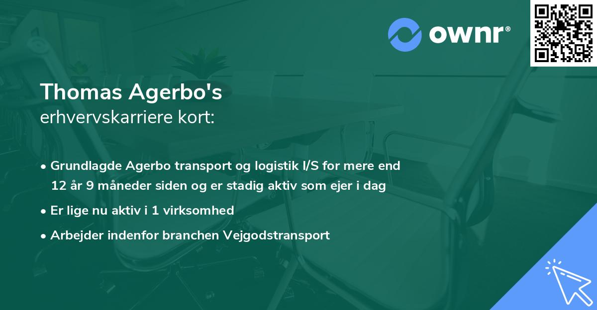 Thomas Agerbo's erhvervskarriere kort