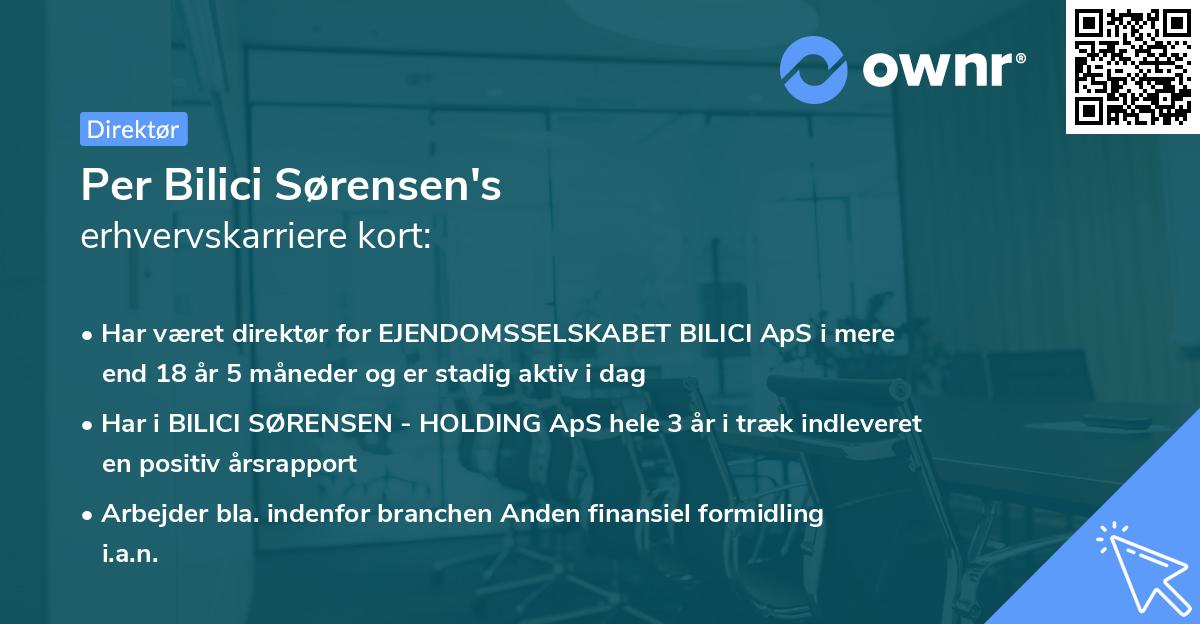 Per Bilici Sørensen's erhvervskarriere kort