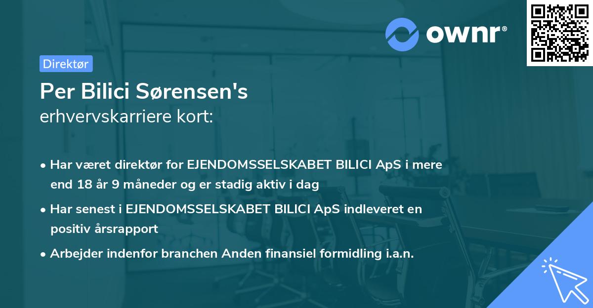 Per Bilici Sørensen's erhvervskarriere kort