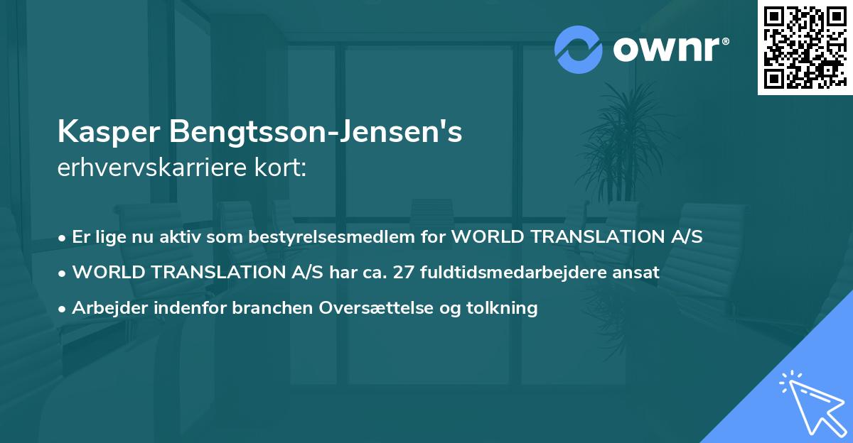 Kasper Bengtsson-Jensen's erhvervskarriere kort
