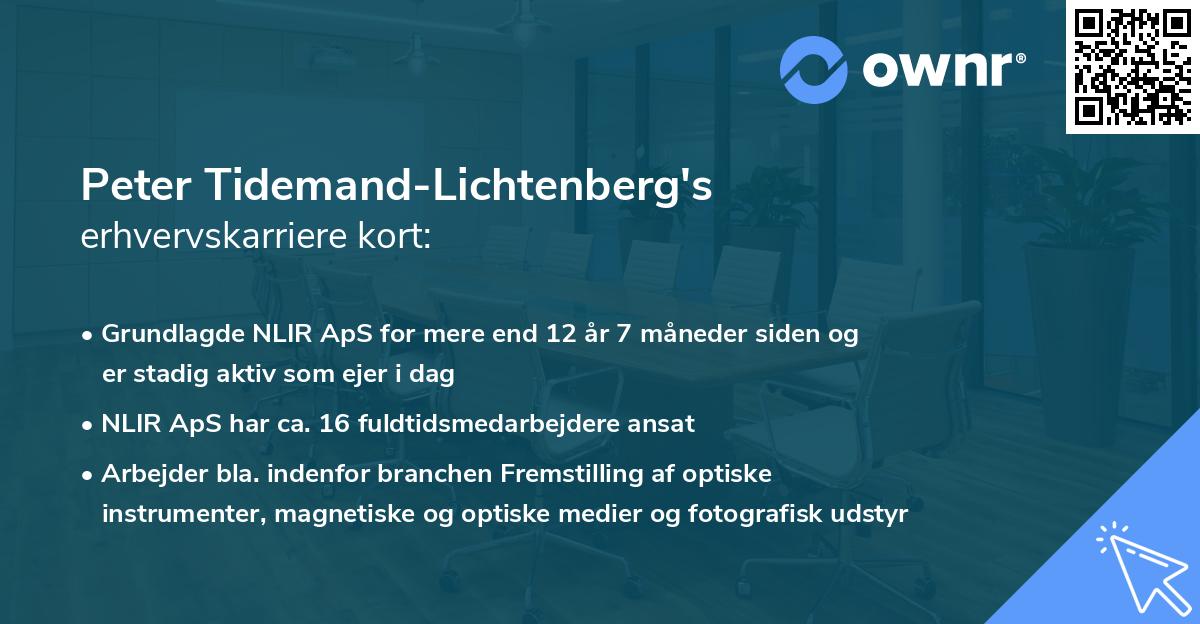 Peter Tidemand-Lichtenberg's erhvervskarriere kort