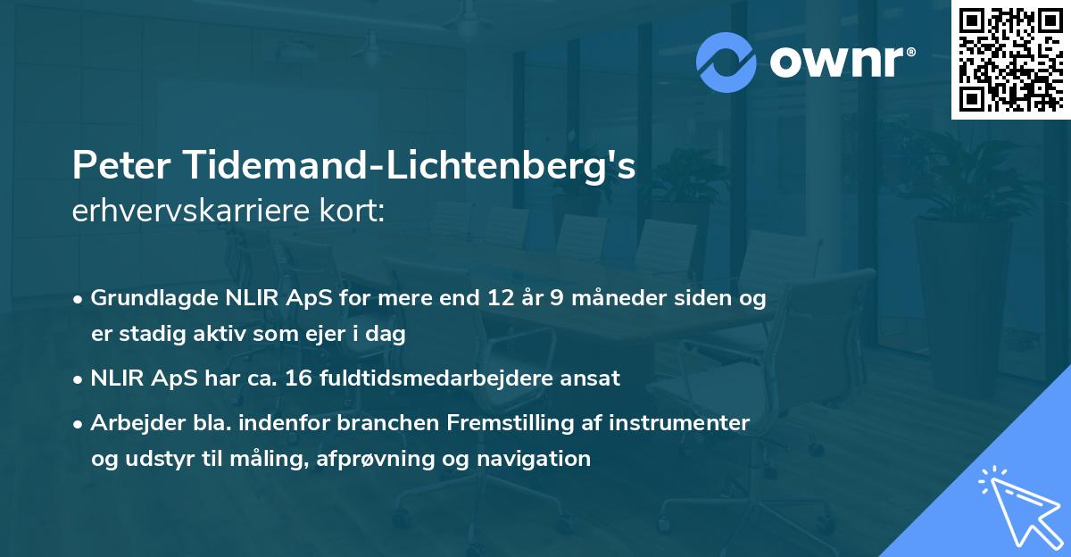Peter Tidemand-Lichtenberg's erhvervskarriere kort