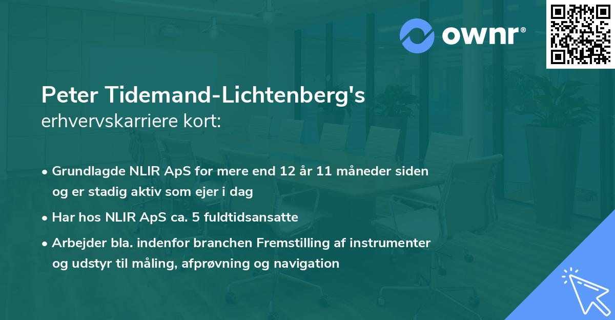 Peter Tidemand-Lichtenberg's erhvervskarriere kort