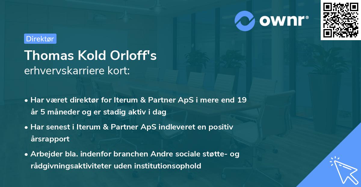 Thomas Kold Orloff's erhvervskarriere kort