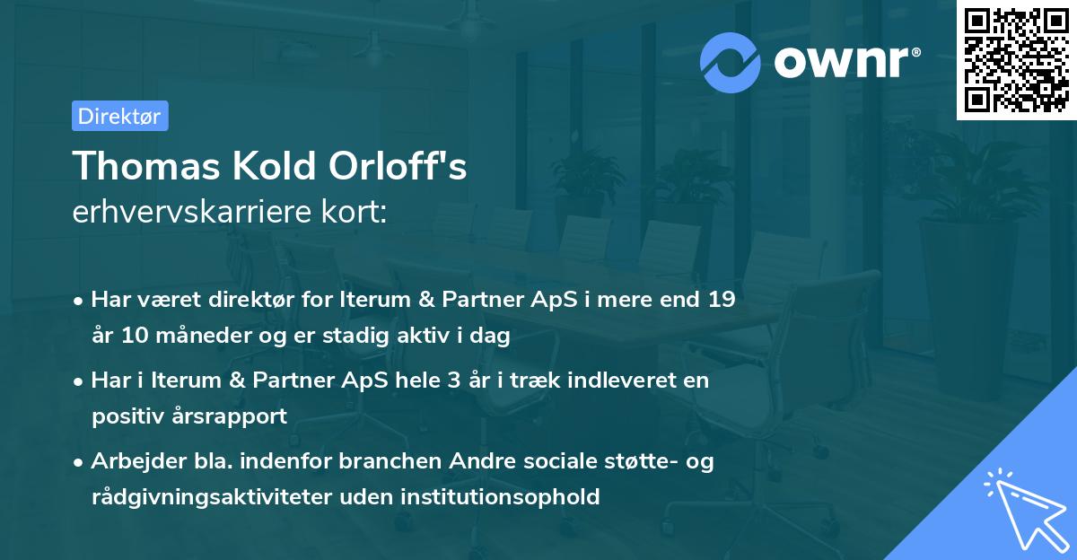 Thomas Kold Orloff's erhvervskarriere kort