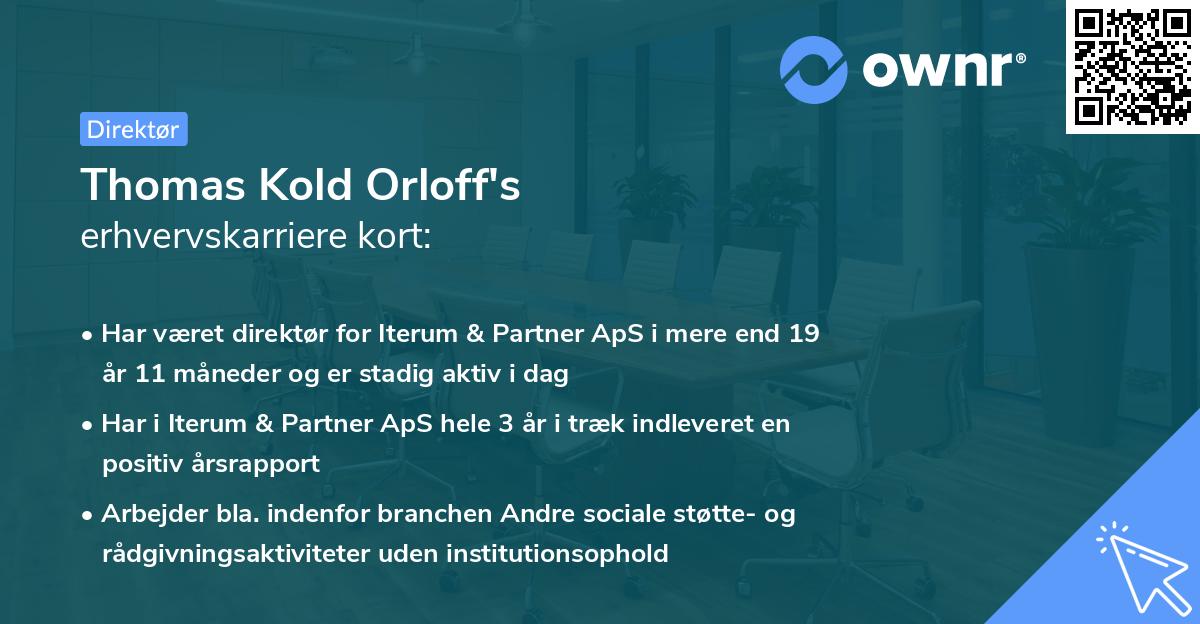 Thomas Kold Orloff's erhvervskarriere kort