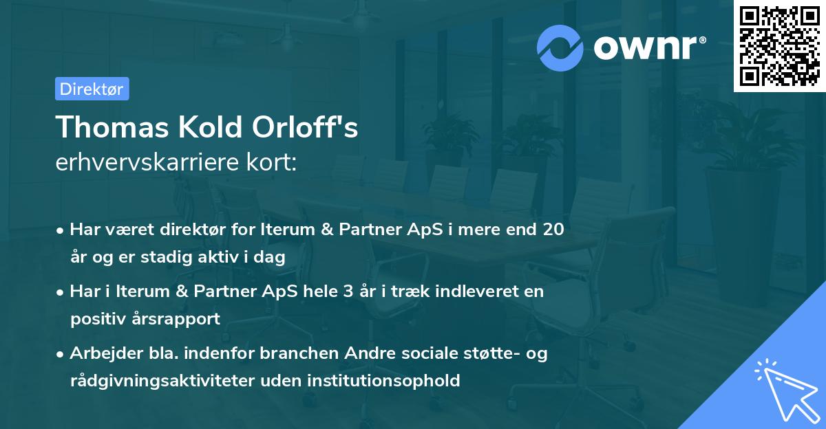 Thomas Kold Orloff's erhvervskarriere kort