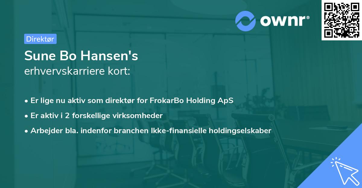 Sune Bo Hansen's erhvervskarriere kort