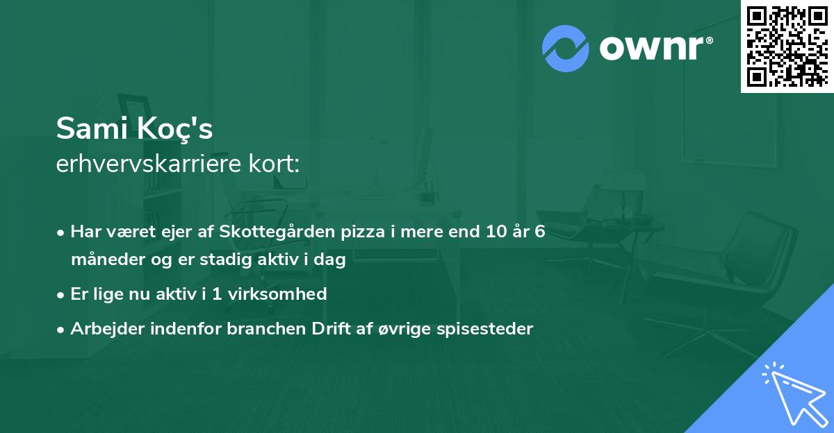 Sami Koç's erhvervskarriere kort