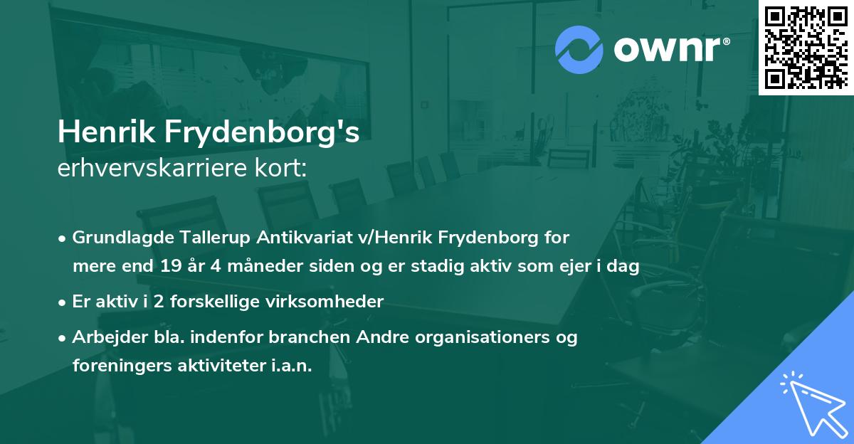 Henrik Frydenborg's erhvervskarriere kort